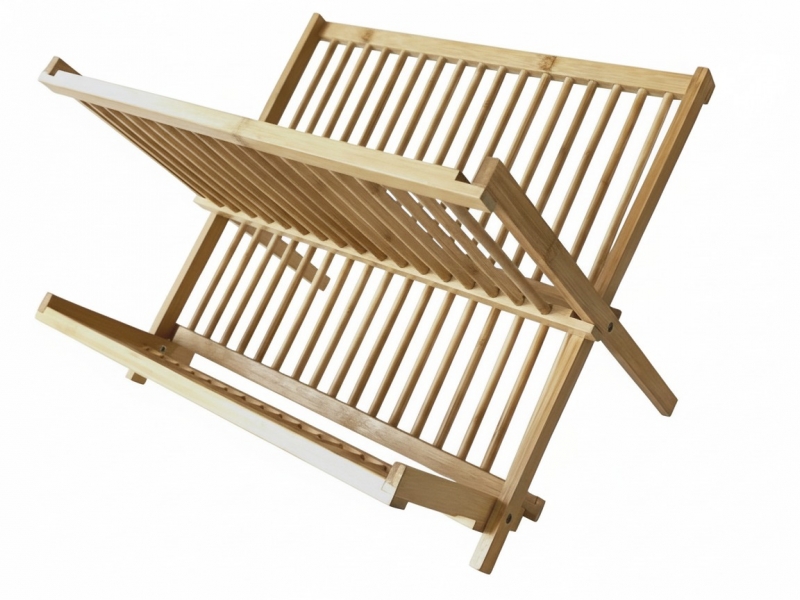 Bamboo dish rack foldable
